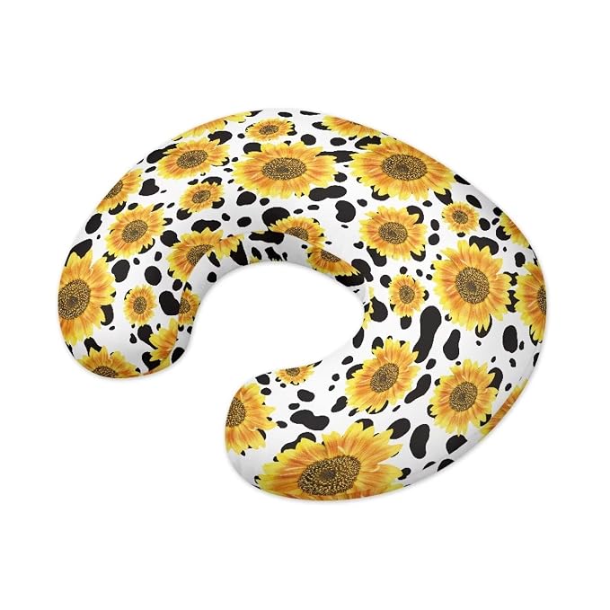 Sunflower Cow Breast Feeding Nursing Pillow Cover with Hidden Zipper, Breastfeeding Nursing Pillow Slipcovers Super Soft for Breastfeeding Moms