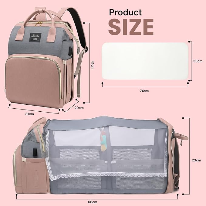 Multifunctional Baby Diaper Bag Backpack with Changing Station Baby Bag for Moms, Dads, Shower Gifts for Newborn Essentials