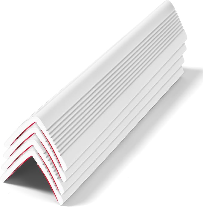 Wall Corner Protectors 4 Pack,1.57x1.57x23.62x0.12 inch PVC Double Side Proof Corner Guards for Sharp Edges, Self-Adhesive Corner Protectors for Home, Kindergarten,Thickness-3mm(0.12 in)