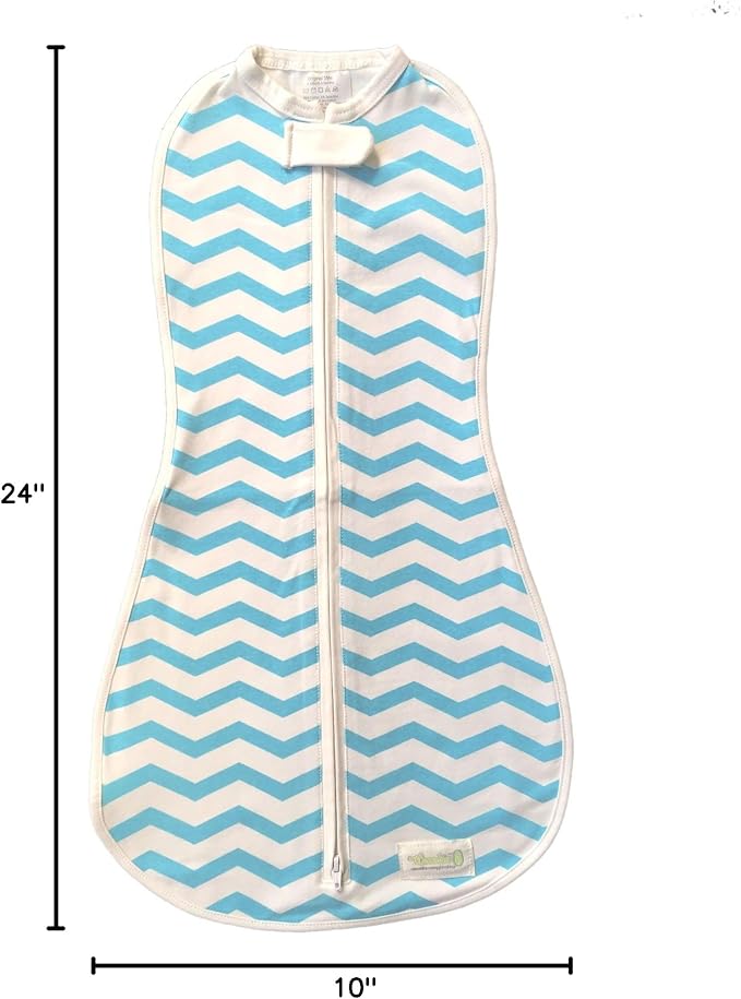 Woombie The Original Swaddle Blanket, Aqua Chevron, 14-19 lbs