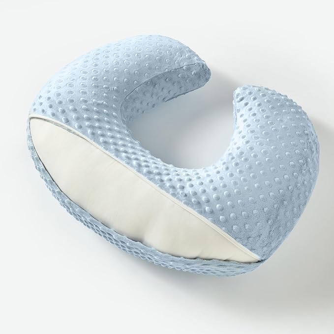 Nursing Pillow for Breastfeeding and Bottle Feeding More Support for Mom and Baby,Soft Newborn Nursing Baby Pillowï¼?Machine Washable (Light Blue)