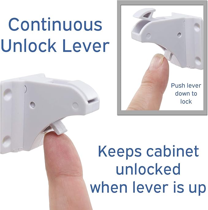 (8-Pack) Invisible Baby Safety Magnetic Latch Lock for Babyproofing Cabinets and Drawers, Easy No Tool DIY Installation, Universal, Adhesive
