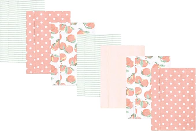Luvable Friends Hudson Baby Flannel Burp Cloths 7pk, Peach