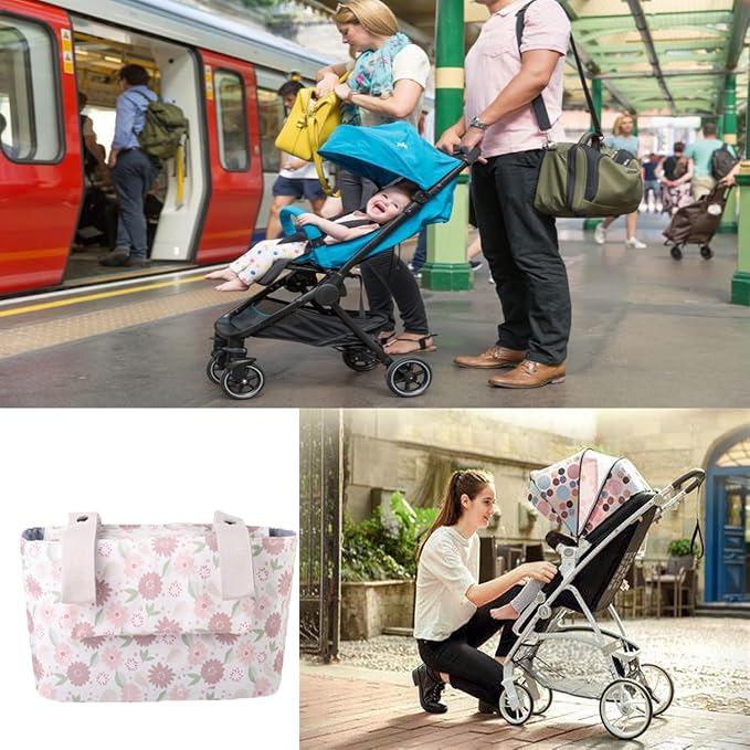 Universal Stroller Organizer with Insulated Cup Holder and Phone Bag, Stroller Bag Caddy Organizer Accessories for Stroller like Uppababy, Baby Jogger, Britax, BOB, Umbrella and Pet Stroller.