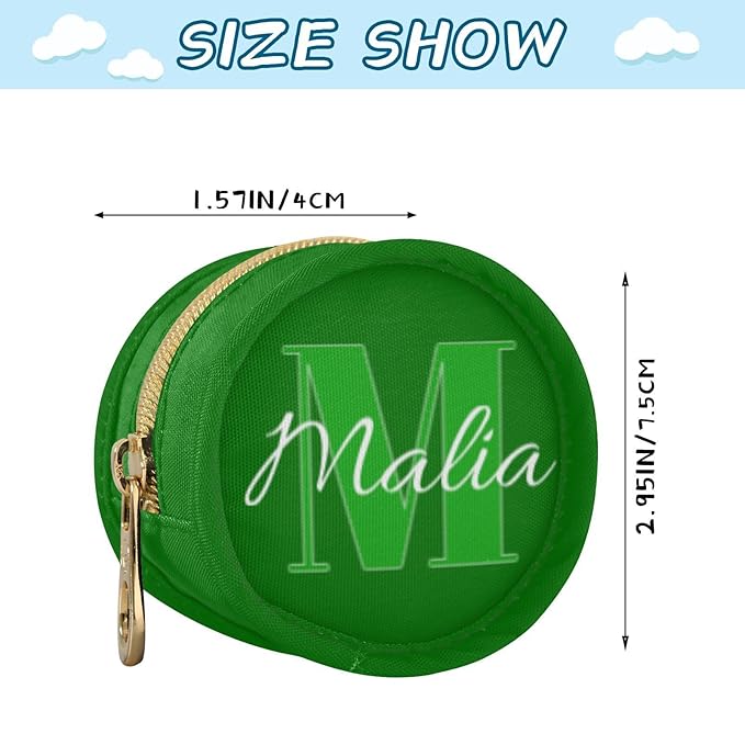 Custom Green Pacifier Holder Case for Diaper Bag Personalized Portable Travel Pacifier Storage Case with Clip Newborn Baby Pouch for Baby Boys Girls Purse Outdoor