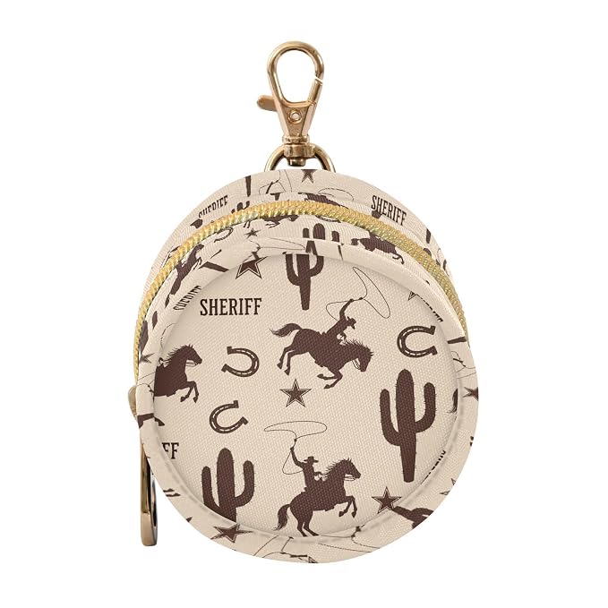 Western Cowboys Cactus Beige Print Pacifier Holder Case for Diaper Bag Portable Travel Pacifier Storage Case with Clip Newborn Baby Pouch for Baby Boys Girls Outdoor Purse