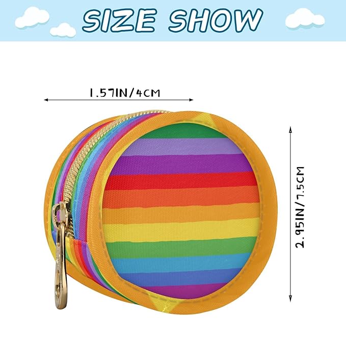 Pacifier Holder with Clip Pacifier Case for Diaper Bag Round Baby Pacifier Pouch Box Bag Portable Vibrant Colorful Stripes