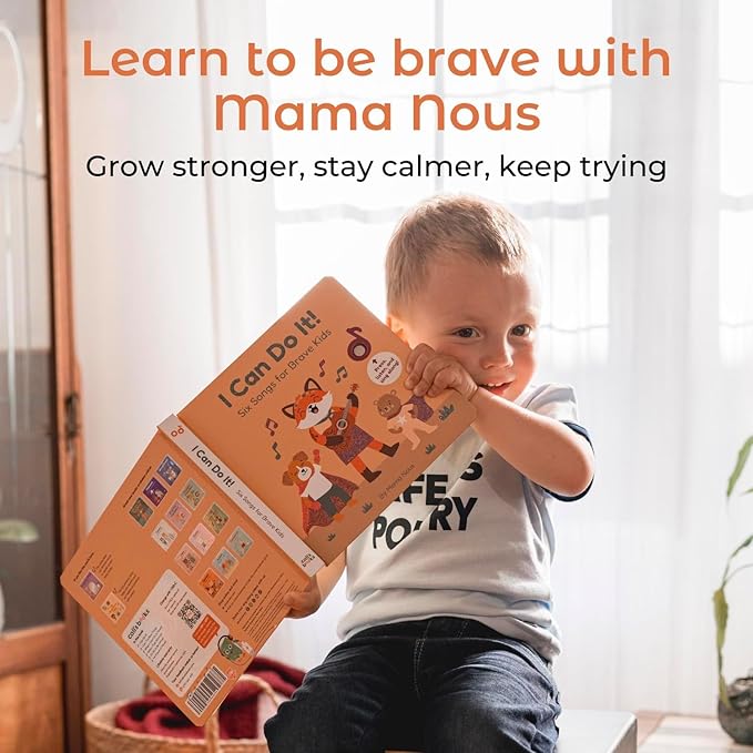 Cali's Books Music Book for Toddlers 1-3 Years Old - I Can Do It by Mama Nous Musical Book with Headphone Jack, Interactive Baby Sound Book, Singing Toy Children Girls, Learning Song Toy Toddler Boys