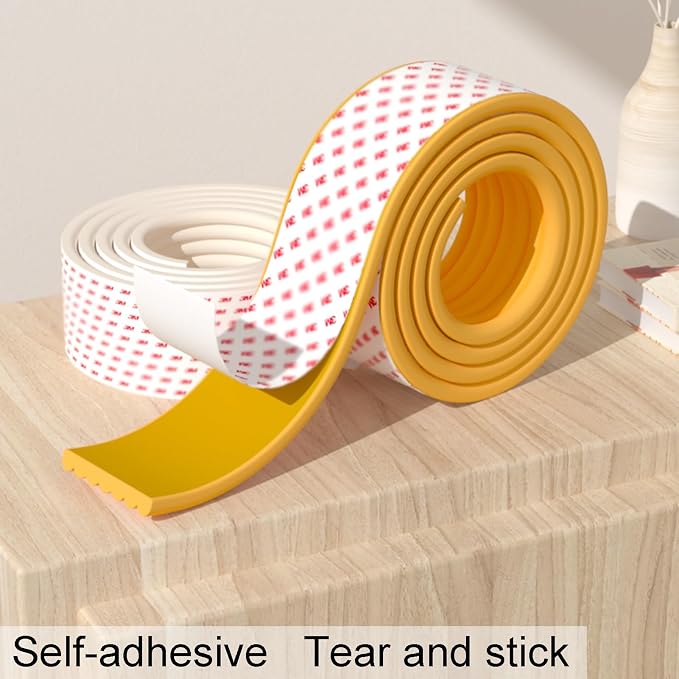 XPLKQXE Proofing Foam Bumper Set, Safety Guards Proof Bumper Guard, Coffee Table Edge Corner Protector Padding for Sharp Corners of Cabinets, Tables, Drawers (Color : Black, Size : 4pcs)