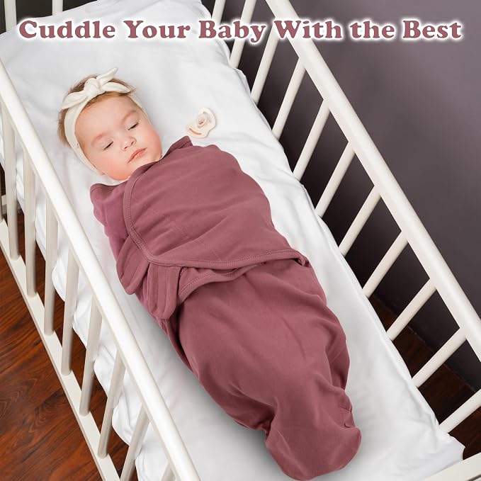 Organic Preemie Swaddle 4-7 lbs - 3-Pack Premature Babies Swaddle Sleep Sack - Premature Infant Sleeping Sack - Easy Adjustable Baby Swaddle Blanket Wrap