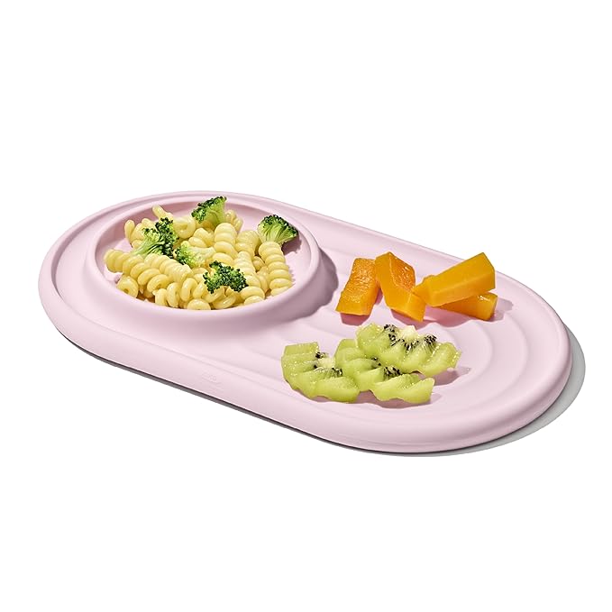 OXO Tot Textured Suction Plate ??Blossom, Baby Feeding Essentials