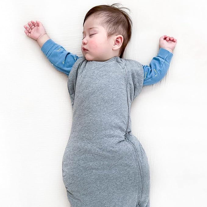 Happiest Baby Sleepea Comforter Swaddle - 100% Organic Cotton Baby Swaddle Blanket - Doctor Designed Promotes Healthy Hip Development (Graphite, Large)