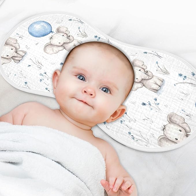 vvfelixl Baby Burp Cloths Watercolor Painting Elephant Baby Newborn Cotton Burping Cloths Set Babys Washcloths 4 Pack