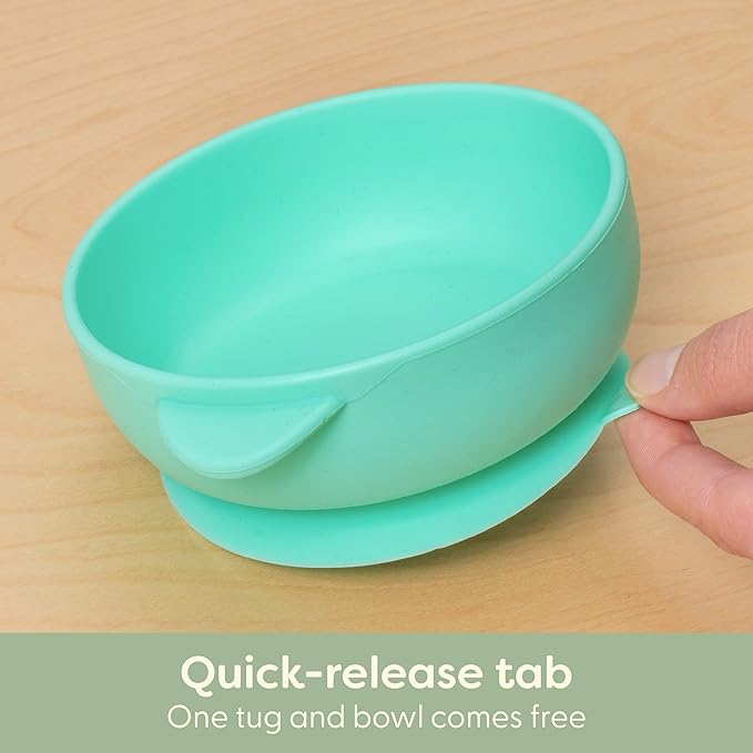 UpwardBaby Silicone Baby Bowls with Suction Set - Strong Suction Design for Toddlers 1-3, Easy-Grip Baby Spoon for Self-Feeding, BPA Free Feeding Bowls, 4-Piece Set