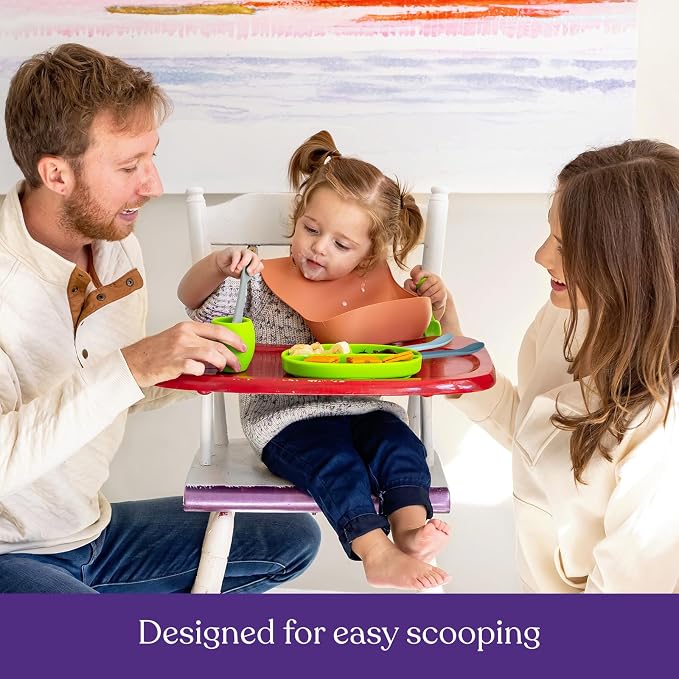Silicone Baby Spoons First Stage - Self Feeding Utensils for Infants - Soft & Gentle on Gums - BPA Free Set (Pastel6)