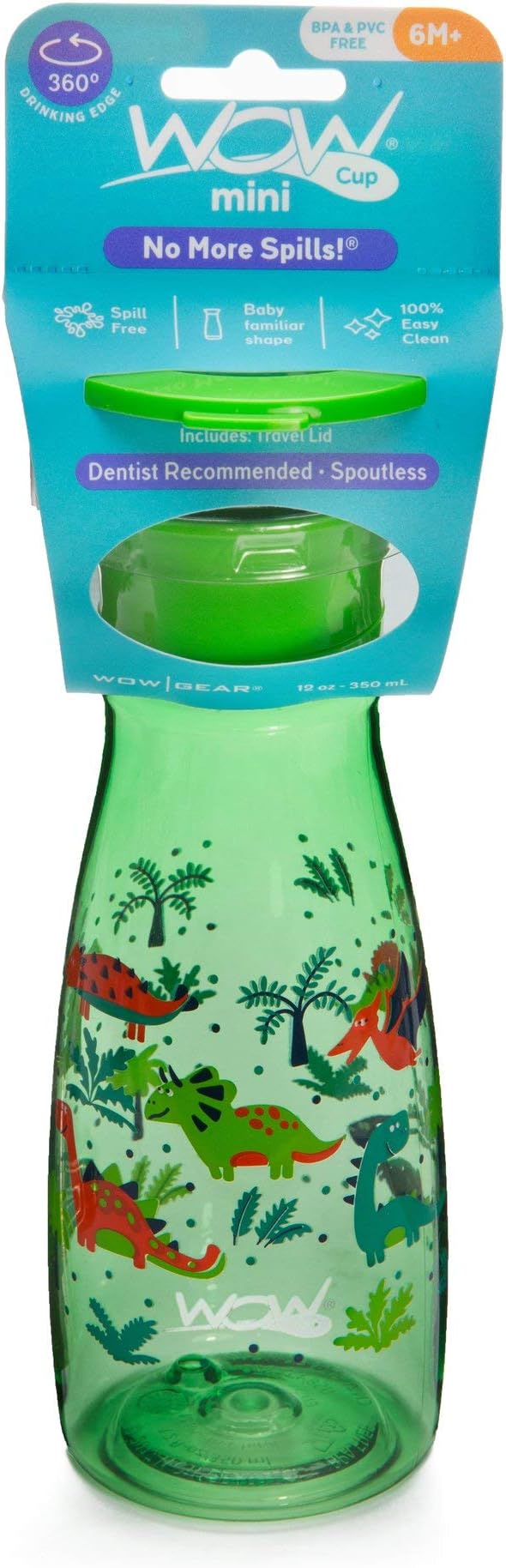 WOW CUP MINI 360 Sippy Cup, Green, 12 oz / 350 ml