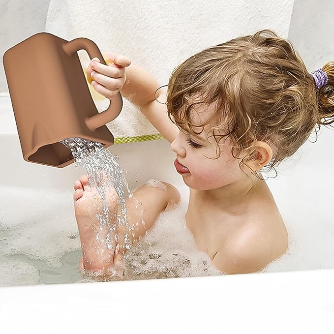 Silicone Infant Shampoo Cup with Contoured Edges Design Safe Water Flows Design Bath Accessories for Infants Silicone Shampoo Cup