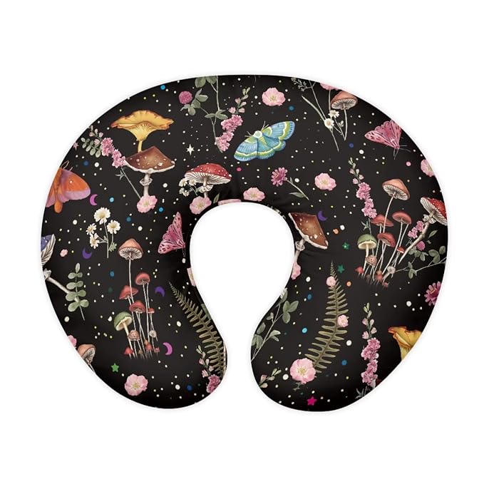Mushroom Moth Nursing Pillow Cover, Ultra Soft Comfortable Breastfeeding Pillow Slipcover Fits for Nursing Pillow for Baby Boys and Girls