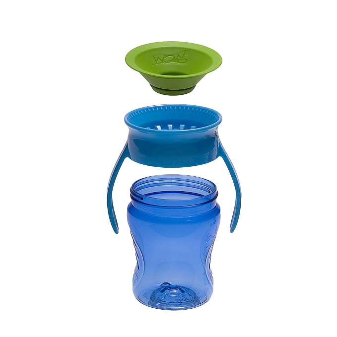 Wow Cup for Baby 360 Sippy Cup, 7 oz, 2 Pack (Blue/Green)