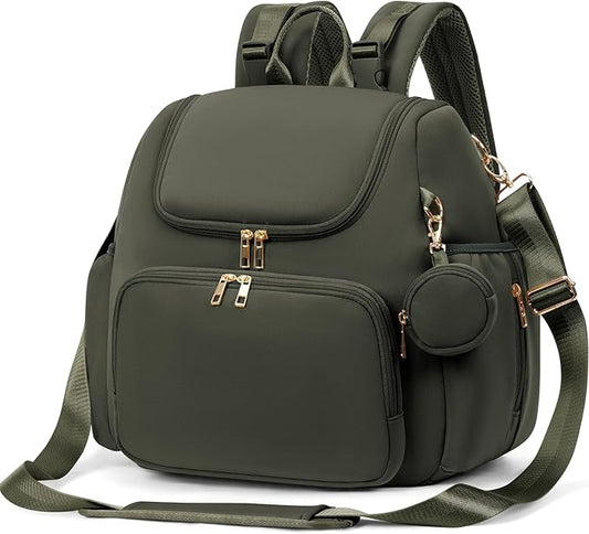 CEI-CEI Neoprene Diaper Bag Backpack Stylish Baby Maternity Bags Travel Tote for Mom with Insulated Pockets, Changing Pad, Stowable Shoulder Strap