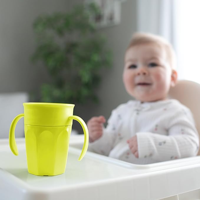 Dr. Brown's Milestones Cheers 360 Cup Spoutless Transition Cup with Handles for Easy Grip and Leak-Free Learning, 7 oz/200 mL, 6m+ (Pack of 2)