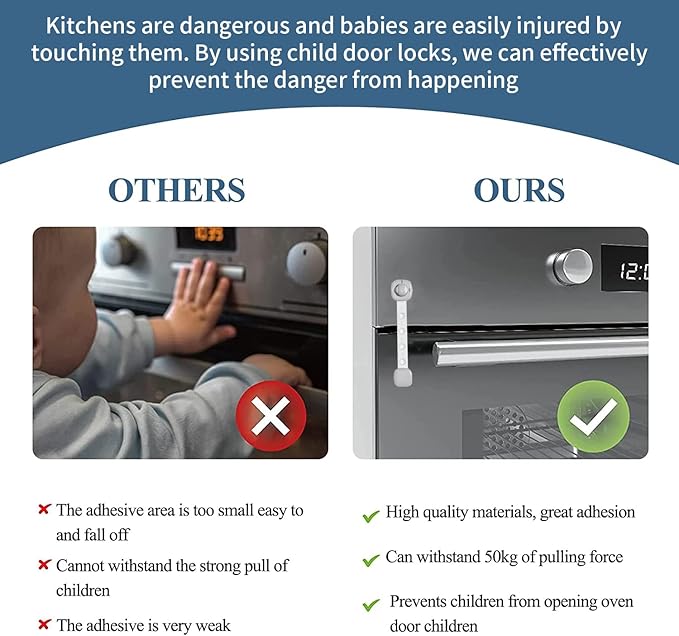 ï¼? Packï¼?Refrigerator Latch for Kids,Toddlers and Children,Child & Baby Proofing Freezer Door Lock Safe,3M Adhesive Cabinet Drawer Door Latches,Multi-Purpose for Furniture Kitchen Ovens Toilet Seats