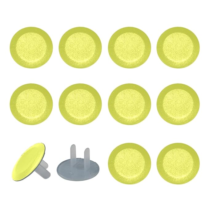 Pure Luminous Yellow Color Outlet Covers (12 or 24 Pack) - Child Safety Electric Plug Protectors to Prevent Power Shock