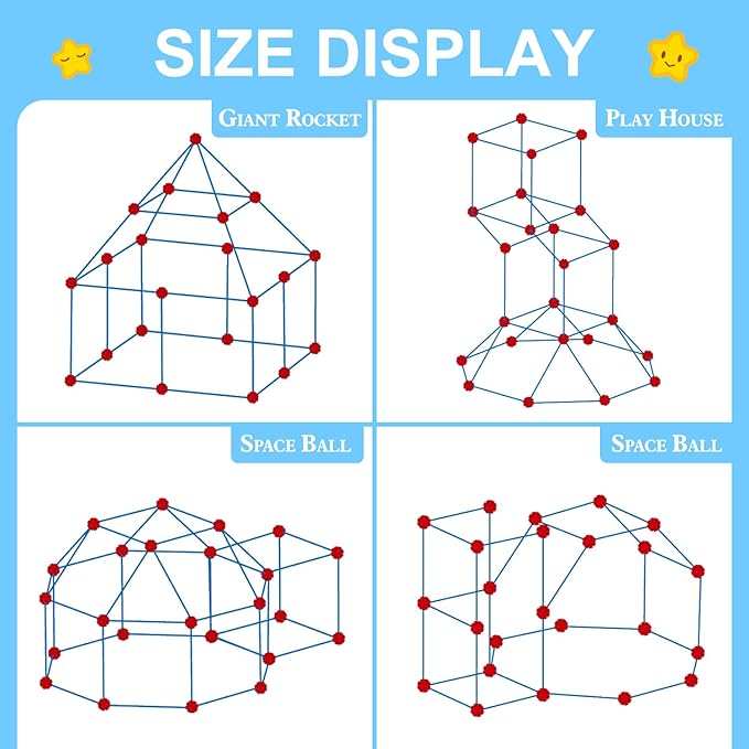 SpringFlower Fort Building Kit for Kids,STEM Construction Toys, Educational Gift for 3 4 5 6 7 8 9 10 11 12 Years Old Boys and Girls,Ultimate Creative Set for Indoor & Outdoors Activity,100 Pcs