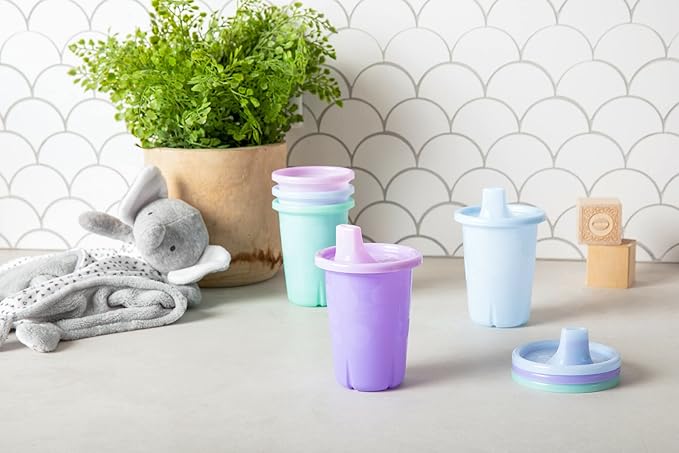 The First Years Take & Toss Sippy Cups - Spill Proof Toddler Cups Value Party Pack - 10 Oz - 20 Count,Pastel