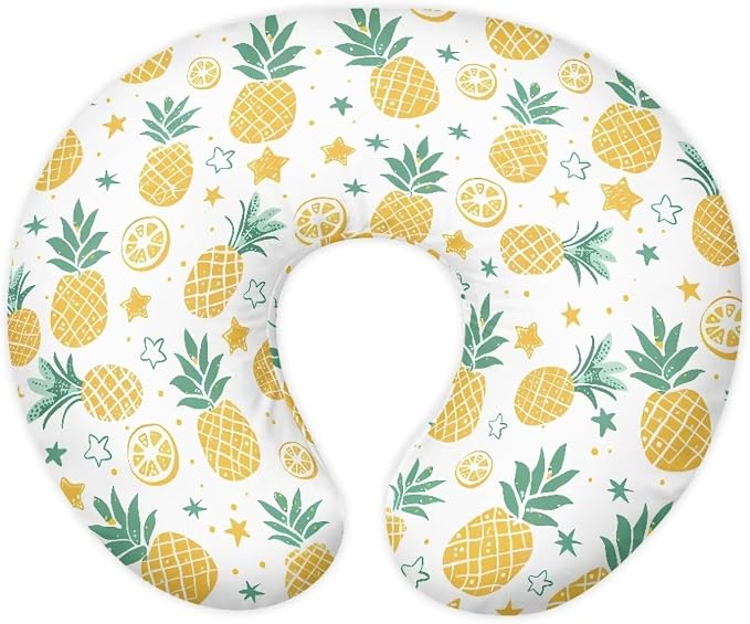 Pineapple and Orange on Breast Feeding Pillows & Pillow Covers Muslin Nursing Pillow Cover Soft Feeding Pillow Slipcover Fits Standard Infant Nursing Pillow Baby Lounger Pillow for Newborn