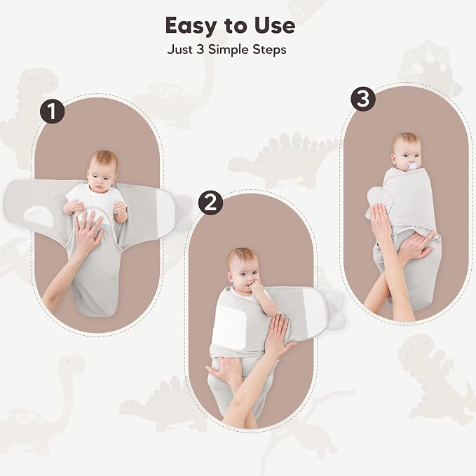 Susurration Swaddle Sleep Sacks 3 Pack 100% Muslin Cotton Swaddle Blanket Small Baby Wrap for 0-3 Months Newborn Sleep Sack Girls,Boys,Infants Essentials,Adjustable Wearable Sleeping Sack (Brown)