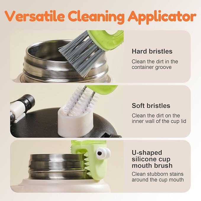 Upgraded 3 in 1 Cup Lid Cleaning Brush, 2026 New Multifunctional Lid Cleaner Brush, Portable Crevice Cleaning Brush Set for Baby Bottle Gap Tight Spaces