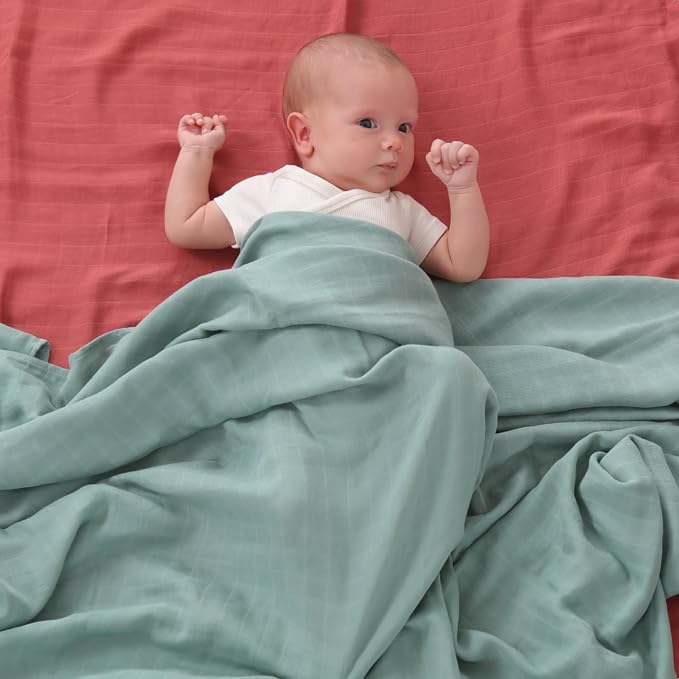 Insular Muslin Swaddle Blanket (Red&Purple&Pink Tree&Floral)