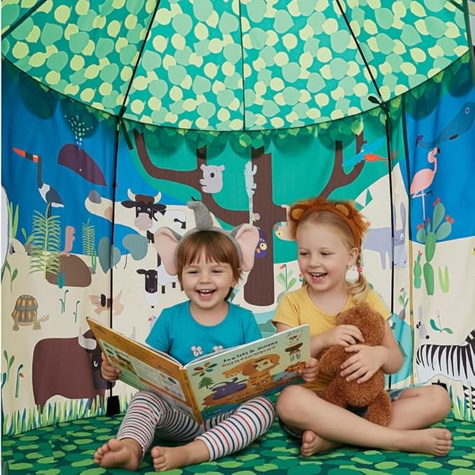 Kids Pop up Play Tent, Indoor Outdoor Toys Tent, Foldable Playhouse Tent for Boys Girls Baby Toddlers, Play Tent Boys Birthday Christmas Gift, Forestgreen
