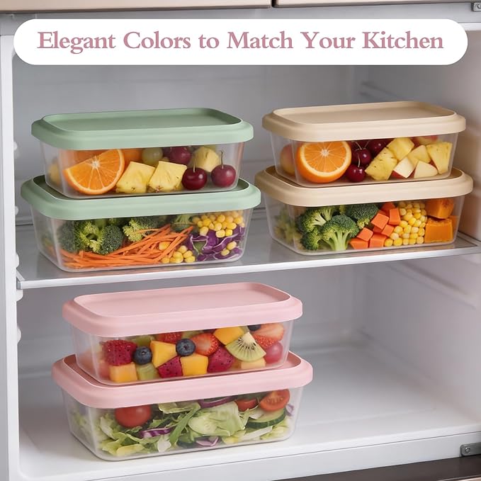 Silicone Food Storage Containers with Lids, 2-Piece Set (500ml & 900ml) - BPA-Free - Kitchen Organization for Meal Prep, Snacks, Leftovers Freezer, Microwave & Dishwasher Safe (Green)