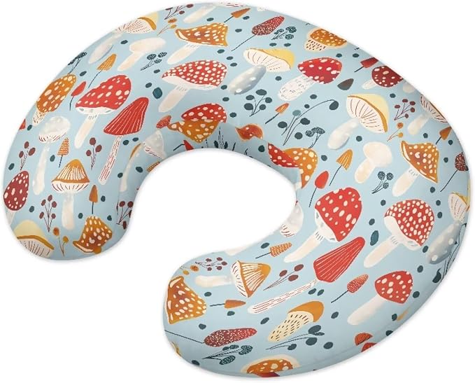 Nursing Pillow Cover Stretchy，Cotton Blend，Mushroom Diversification,Fits The Original Support for Breastfeeding，for Breastfeeding and Bottle Feeding