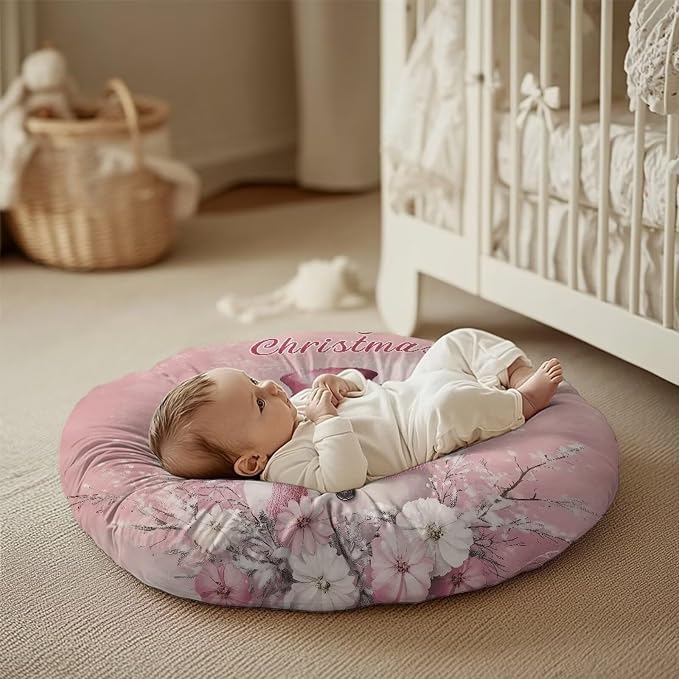 Pink Snowman Nursing Pillow Cover Breastfeeding Nursing Pillow Slipcovers Super Soft for Breastfeeding Moms Support for Breastfeeding Bottle Feeding and Bonding