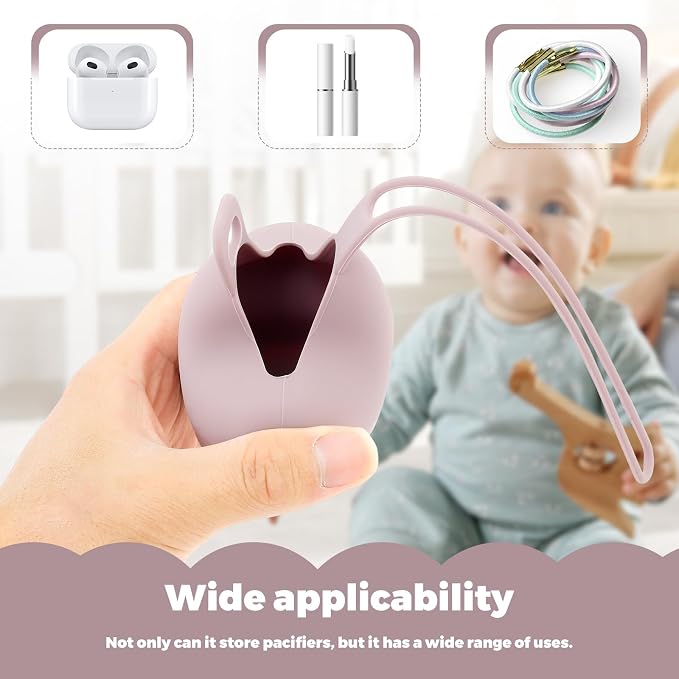 3PCS Pacifier Holder Case, Portable Silicone Pacifier Storage Pacifier Container, Baby Pacifier Silicone Holder Pouch for Newborn, Safe and Soft Material Silicone Pacifier Cover Pacifier Bags