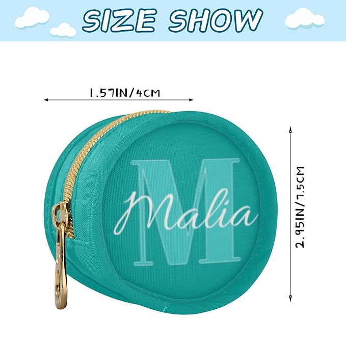 Custom Teal Pacifier Holder Case for Diaper Bag Personalized Portable Travel Pacifier Storage Case with Clip Newborn Baby Pouch for Baby Boys Girls Purse Outdoor