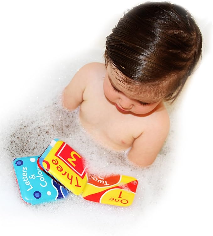Floating Baby Bath Books - Bath Books for Babies, Infants - Waterproof, Mold-Free Bath Toys for Learning & Early Education (Set of 2 - Alphabet & Numbers Books)