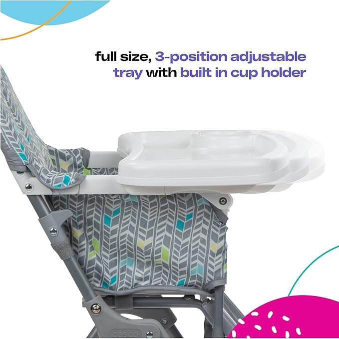 Cosco Kids Simple Fold Highchair for Baby, Simple Foldable High Chair, Convenient, Lightweight, and Compact Design, Comet