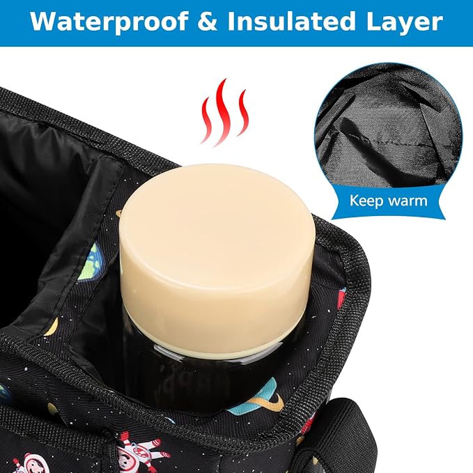 Accmor Universal Stroller Organizer with Insulated Cup Holder and Shoulder Strap, Stroller Bag Caddy Organizer Stroller Accessories for Uppababy, Baby Jogger, Nuna, Doona, Britax Strollers