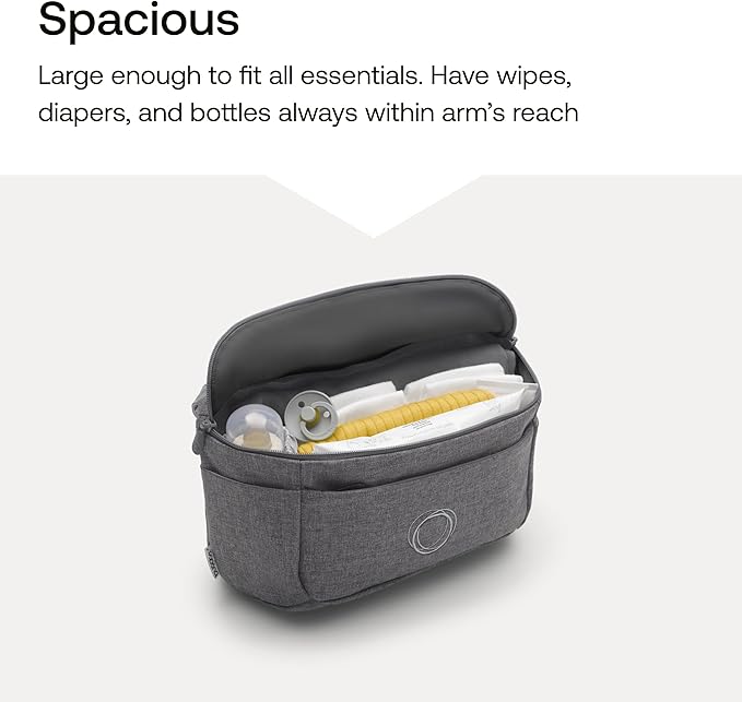 Bugaboo Stroller Organizer Bag – Compact Diaper Bag with Multiple Pockets & Insulated Bottle Holder – Universal Stroller Compatibility, Water-Repellent & Recycled Fabric – Deep Indigo