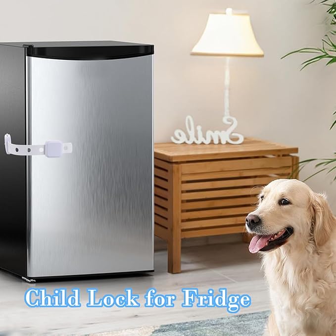 Fursafe&Q Cabinet Locks Baby Proofing, Baby Drawer Safety Locks -Adhesive Child Safety Lock Straps Adjustable Door Latch for Fridge Toilet Oven No Drill Furniture Kitchen Lock