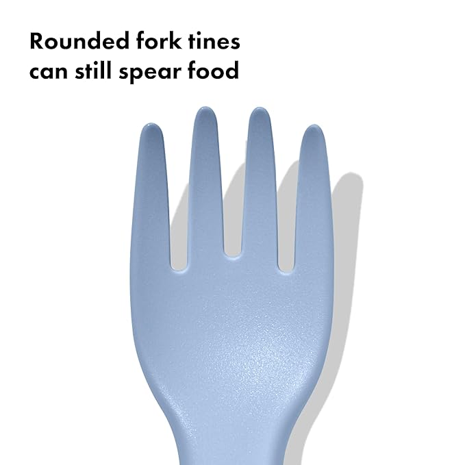 OXO Tot Plastic Fork and Spoon Set - Opal and Dusk