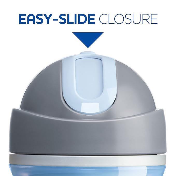 Chicco Insulated Straw Sippy Cup 12+ Months, 9oz Toddler Training Cup with Spill-Free Flip-Top Lid, BPA-Free 2-Pack, Blue Discover/Teal