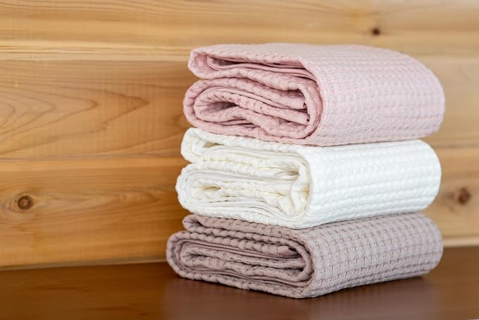 lulujo Soft Cotton Baby Blanket, Waffle Weave