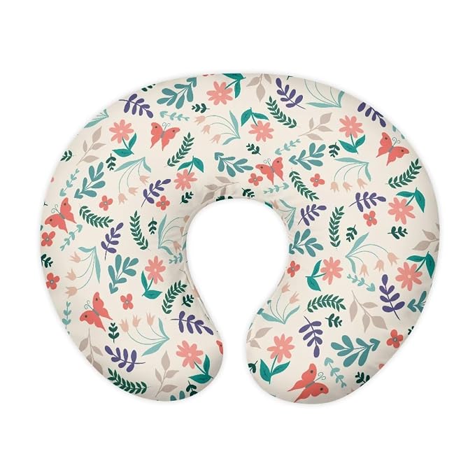 Novelty Leaf Butterfly Nursing Pillow Cover for Bottle Feeding Cushion Cover Protector Breathable Neutral Breastfeeding Pillow Cover for Baby Boy Girl Fits Snug On Infant