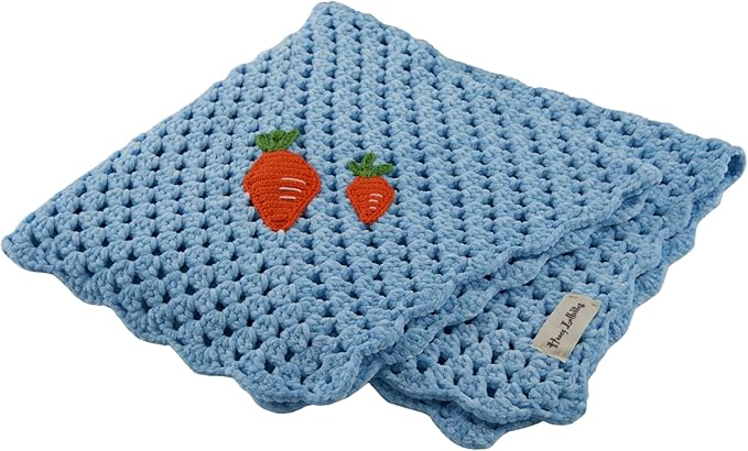 Handmade Baby Blanket with Crochet Carrot Design ??Warm, Soft and Playful Gift for Babies, Perfect for Crib, Stroller, Everyday Comfort and Baby Shower