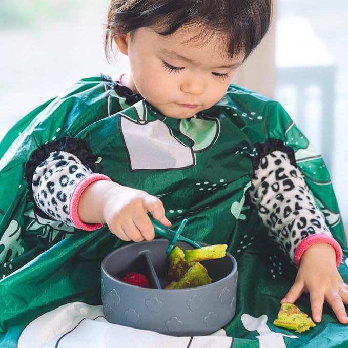 grabease Allover Waterproof Bib for Self-Feeding Infants and Toddlers, Machine Washable, Ages 6-24 Months
